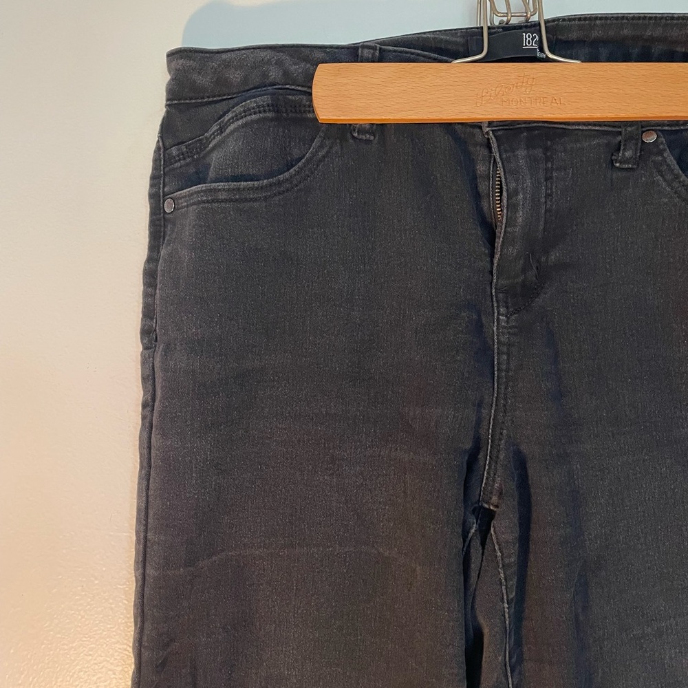 Black Denim Jeans high waisted cropped flare